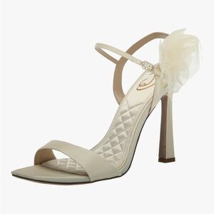 Sam Edelman Cream Heels with Floral Detail